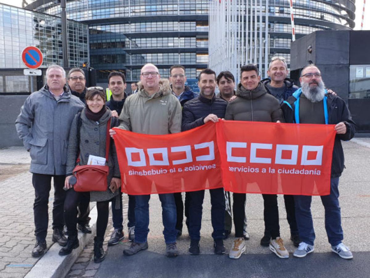 Delegación de carretera y logística con FSC-CCOO en Estrasburgo