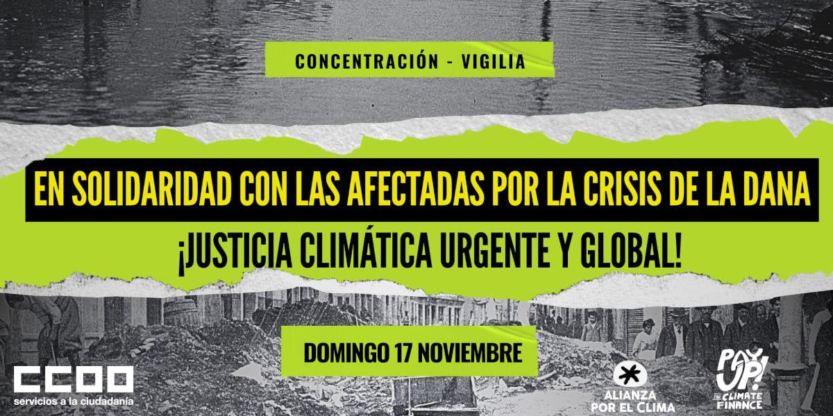 Cartel de la concentracin por una Justicia climtica urgente y global